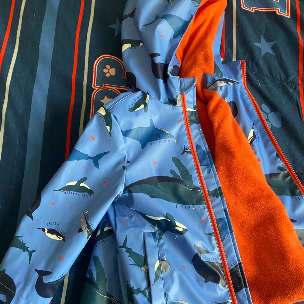 Boys Joules Bluewhales raincoat size 4T